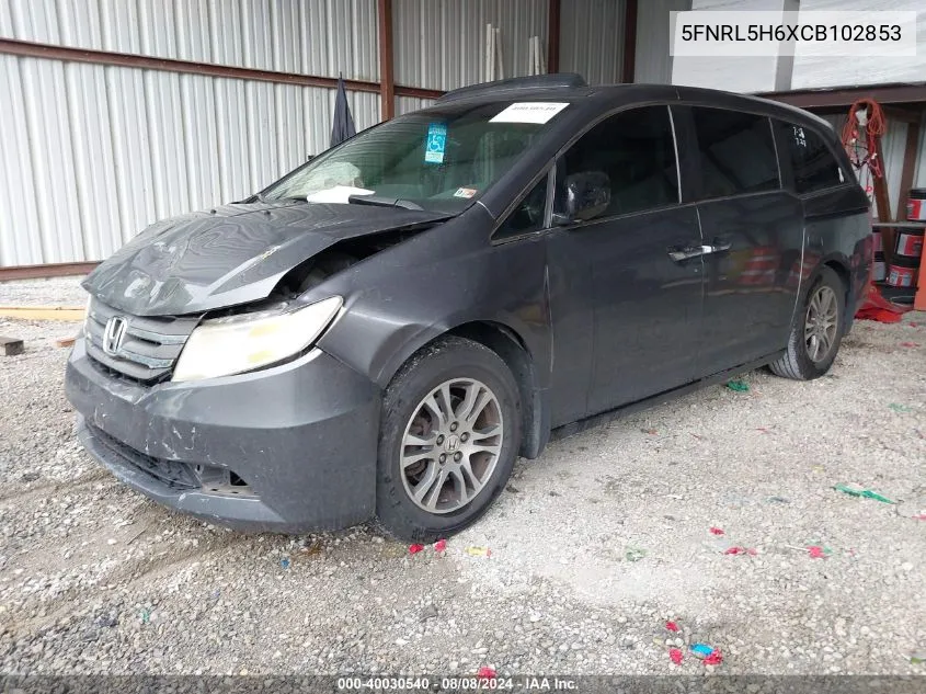 5FNRL5H6XCB102853 2012 Honda Odyssey Ex-L