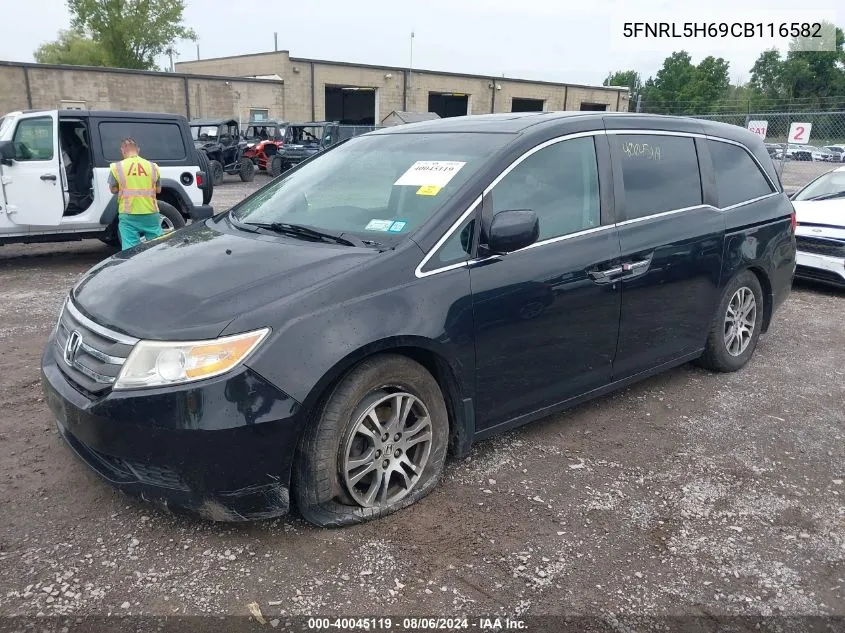 2012 Honda Odyssey Ex-L VIN: 5FNRL5H69CB116582 Lot: 40045119