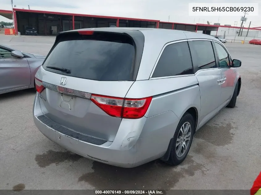 2012 Honda Odyssey Ex-L VIN: 5FNRL5H65CB069230 Lot: 40076149