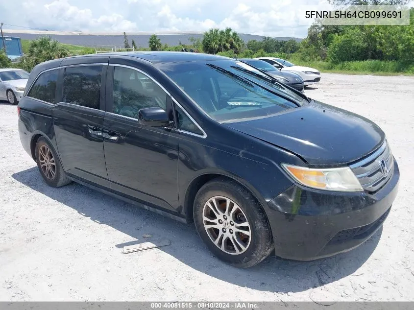 2012 Honda Odyssey Ex-L VIN: 5FNRL5H64CB099691 Lot: 40081515