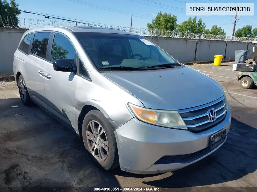 2012 Honda Odyssey Ex-L VIN: 5FNRL5H68CB091318 Lot: 40103051