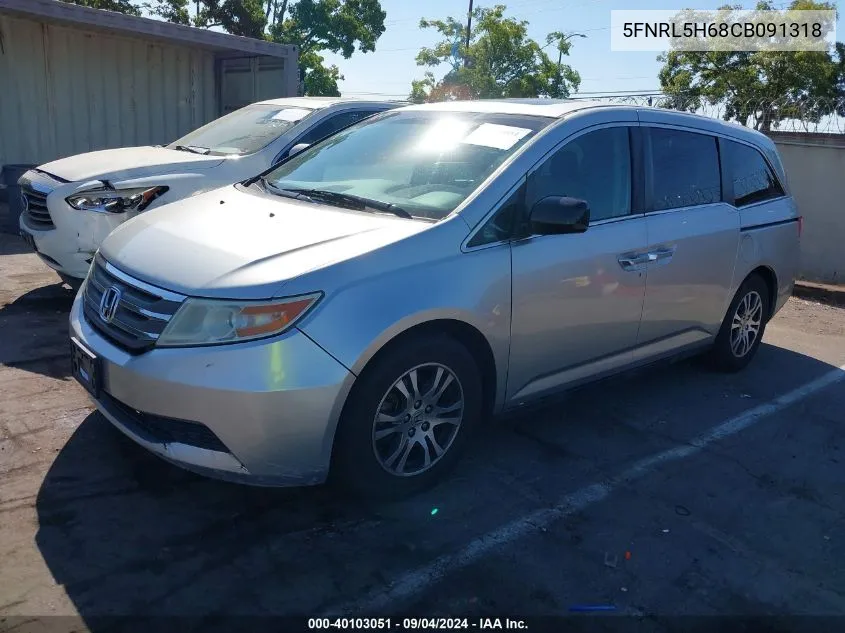 5FNRL5H68CB091318 2012 Honda Odyssey Ex-L