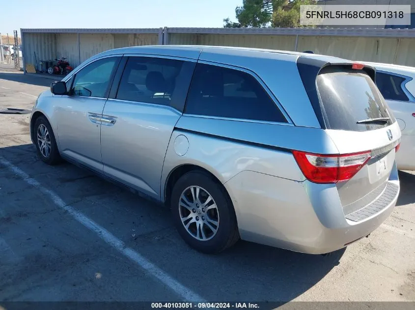 2012 Honda Odyssey Ex-L VIN: 5FNRL5H68CB091318 Lot: 40103051