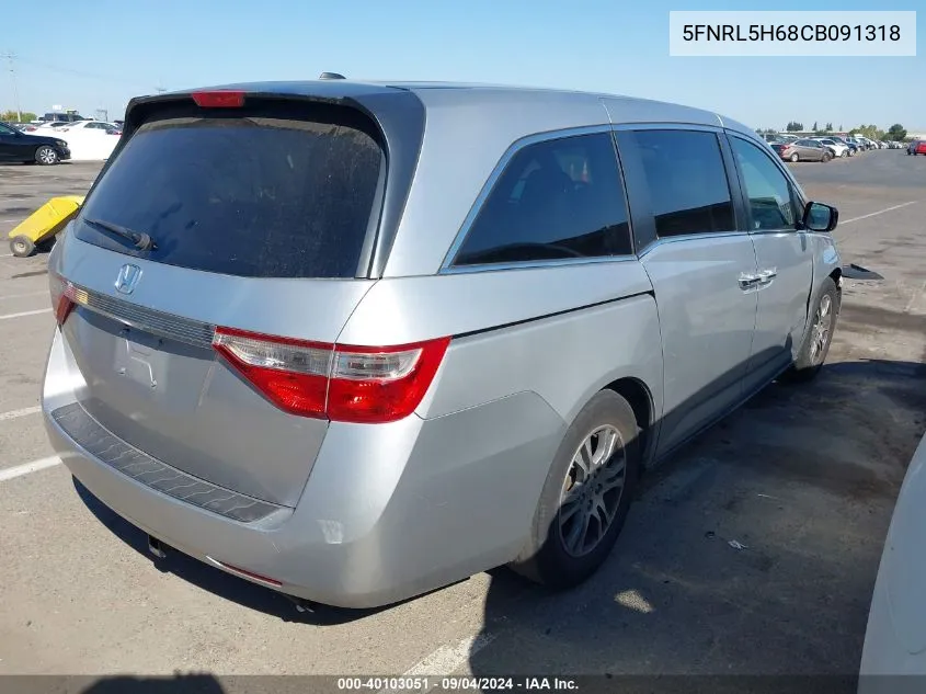 5FNRL5H68CB091318 2012 Honda Odyssey Ex-L