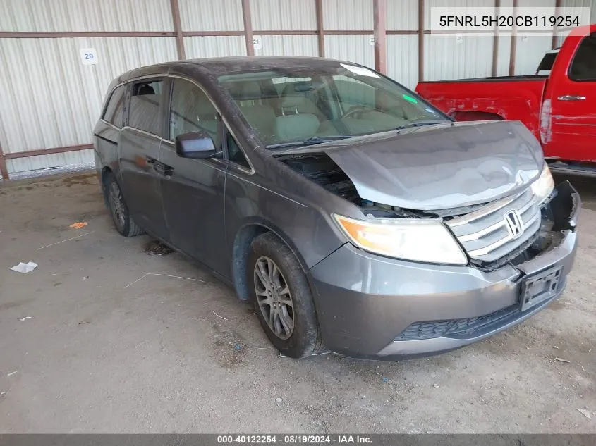 2012 Honda Odyssey Lx VIN: 5FNRL5H20CB119254 Lot: 40122254