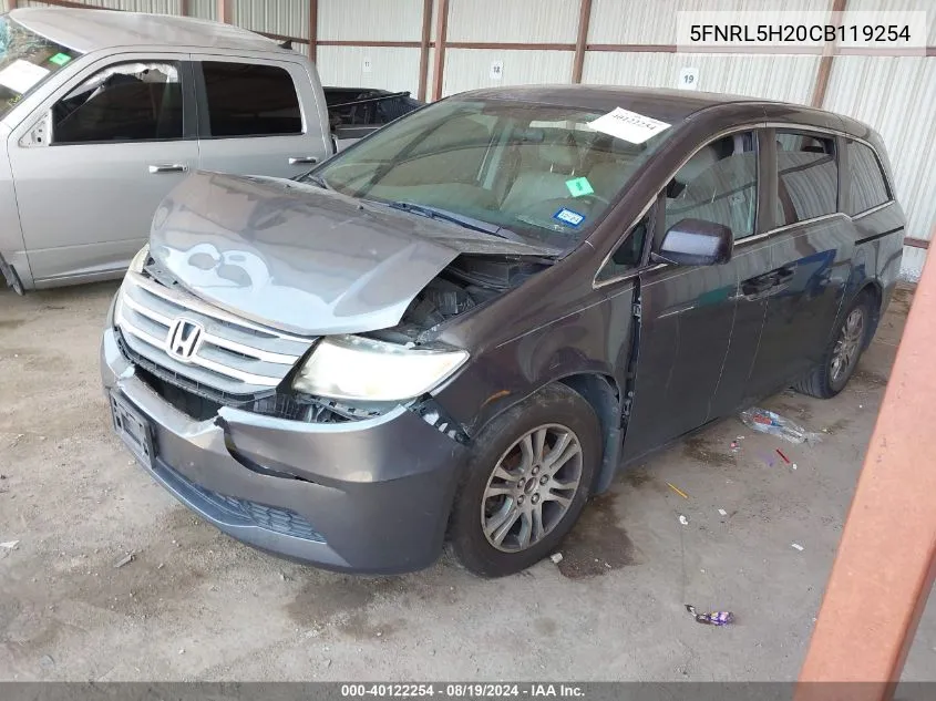 2012 Honda Odyssey Lx VIN: 5FNRL5H20CB119254 Lot: 40122254