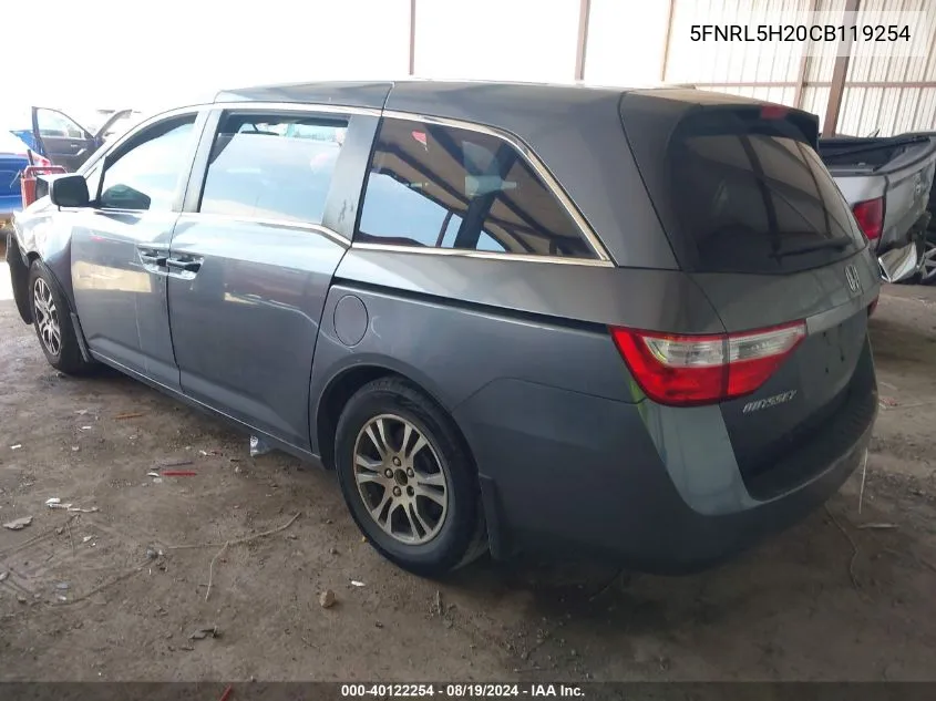 5FNRL5H20CB119254 2012 Honda Odyssey Lx