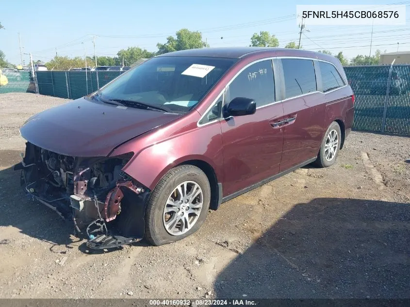 2012 Honda Odyssey Ex VIN: 5FNRL5H45CB068576 Lot: 40160932