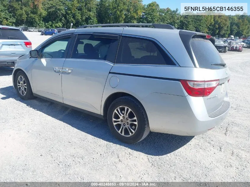 2012 Honda Odyssey Exl VIN: 5FNRL5H65CB146355 Lot: 40245853