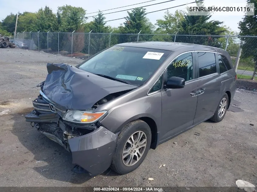 5FNRL5H66CB016116 2012 Honda Odyssey Ex-L