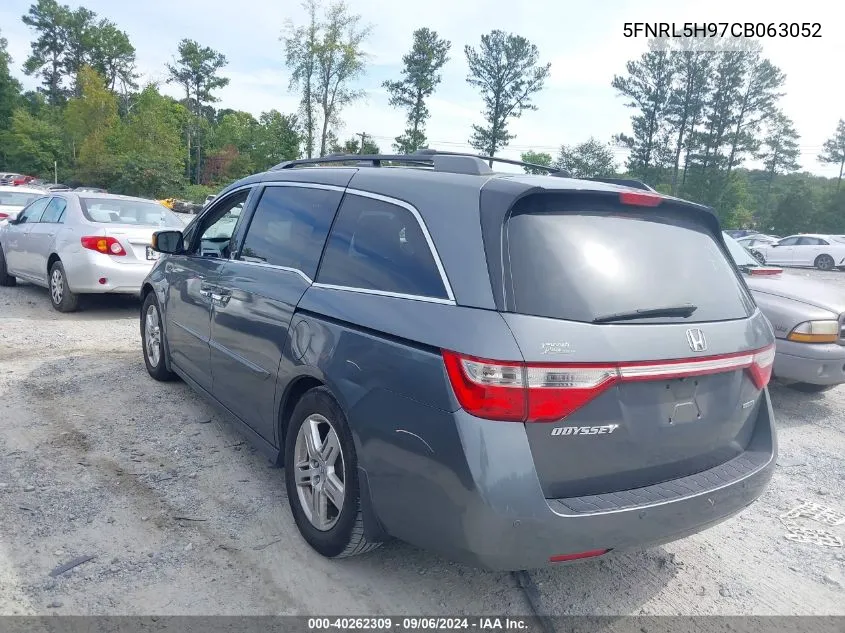 2012 Honda Odyssey Touring/Touring Elite VIN: 5FNRL5H97CB063052 Lot: 40262309