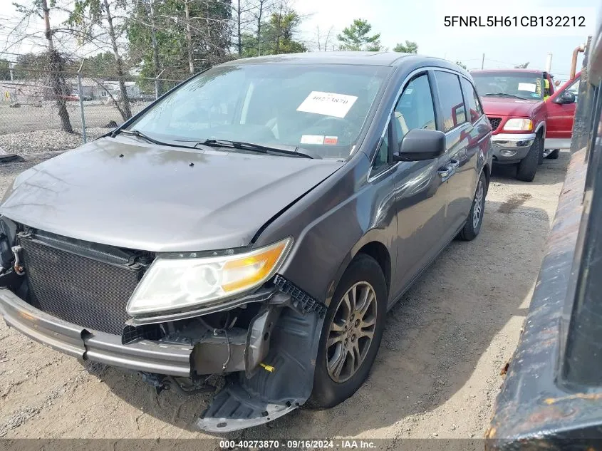 2012 Honda Odyssey Exl VIN: 5FNRL5H61CB132212 Lot: 40273870