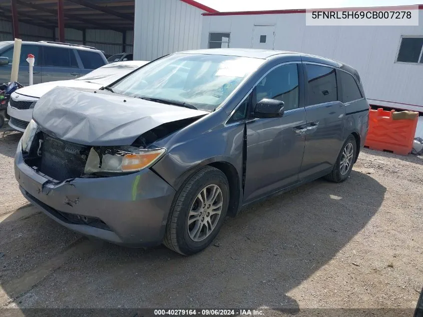 5FNRL5H69CB007278 2012 Honda Odyssey Ex-L