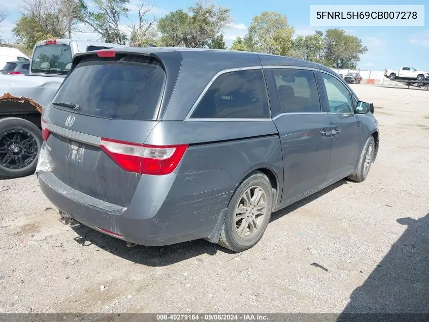 5FNRL5H69CB007278 2012 Honda Odyssey Ex-L