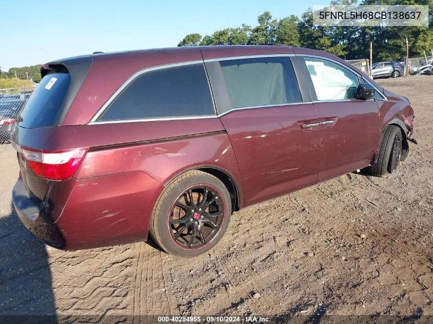 5FNRL5H68CB138637 2012 Honda Odyssey Ex-L