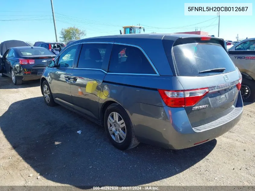 2012 Honda Odyssey Lx VIN: 5FNRL5H20CB012687 Lot: 40292838