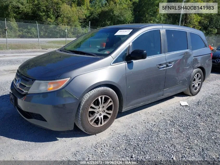 2012 Honda Odyssey Ex VIN: 5FNRL5H40CB141983 Lot: 40293073