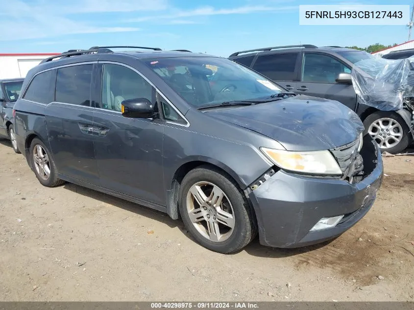 2012 Honda Odyssey Touring/Touring Elite VIN: 5FNRL5H93CB127443 Lot: 40298975