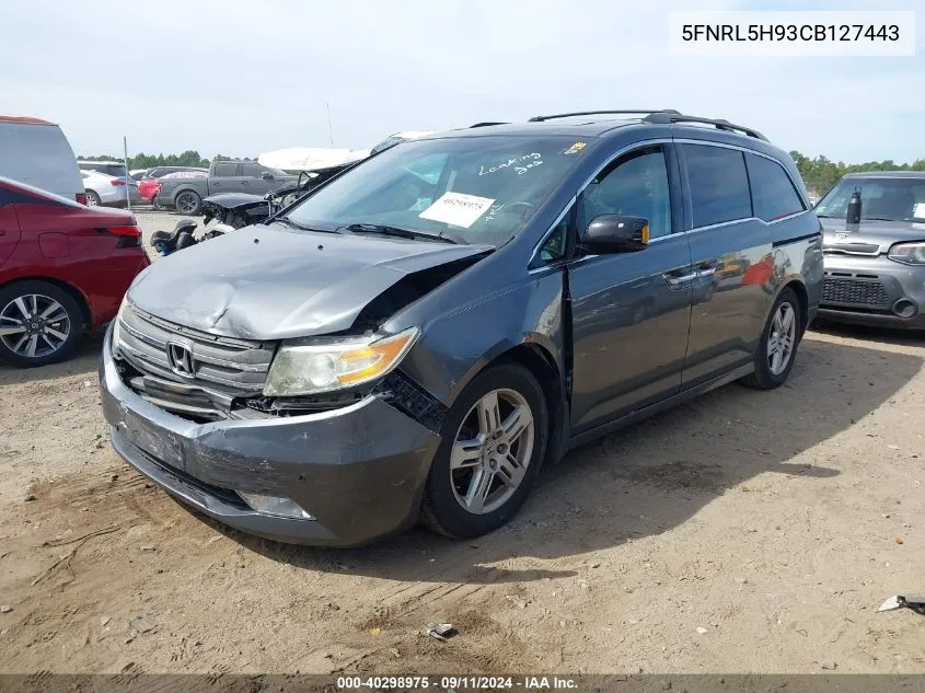 2012 Honda Odyssey Touring/Touring Elite VIN: 5FNRL5H93CB127443 Lot: 40298975