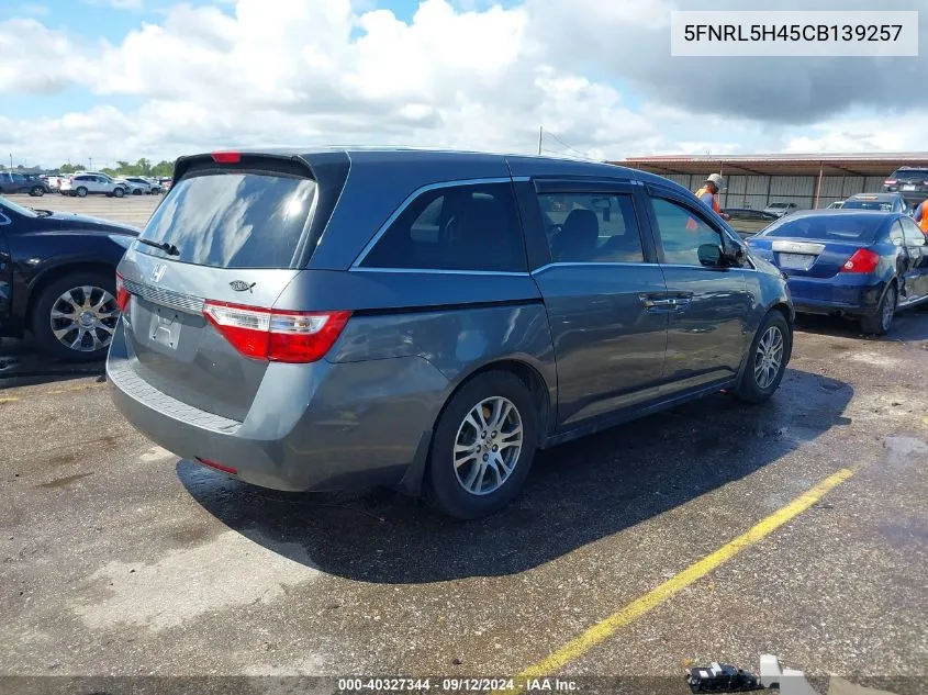 5FNRL5H45CB139257 2012 Honda Odyssey Ex