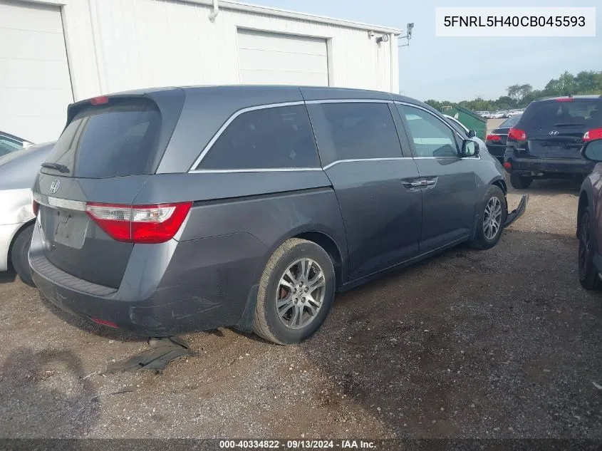 5FNRL5H40CB045593 2012 Honda Odyssey Ex