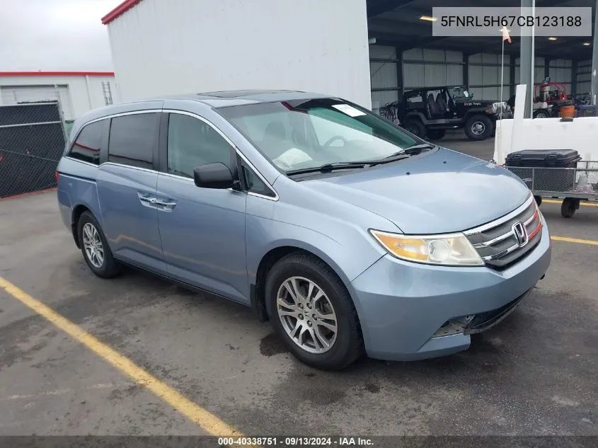 5FNRL5H67CB123188 2012 Honda Odyssey Ex-L