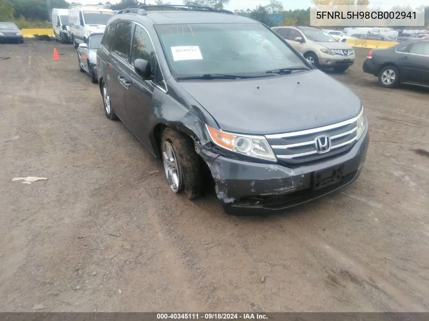 2012 Honda Odyssey Touring/Touring Elite VIN: 5FNRL5H98CB002941 Lot: 40345111