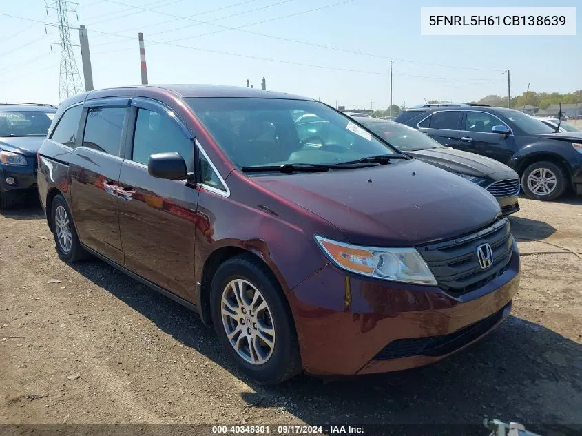 2012 Honda Odyssey Ex-L VIN: 5FNRL5H61CB138639 Lot: 40348301