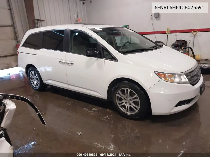 2012 Honda Odyssey Ex-L VIN: 5FNRL5H64CB025591 Lot: 40349839