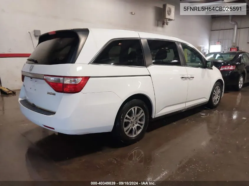 5FNRL5H64CB025591 2012 Honda Odyssey Ex-L