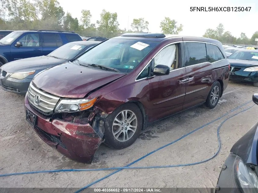 2012 Honda Odyssey Exl VIN: 5FNRL5H6XCB125047 Lot: 40356652