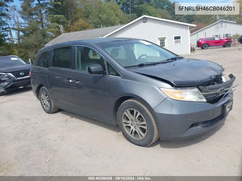 2012 Honda Odyssey Ex VIN: 5FNRL5H46CB046201 Lot: 40358426