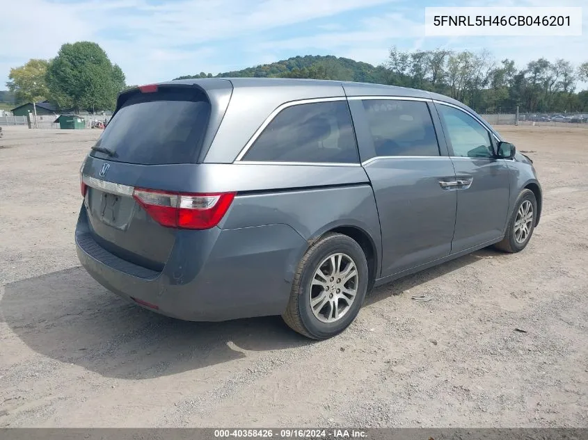 5FNRL5H46CB046201 2012 Honda Odyssey Ex