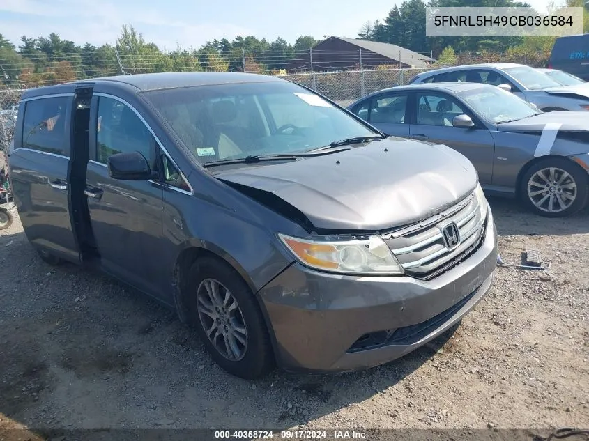 2012 Honda Odyssey Ex VIN: 5FNRL5H49CB036584 Lot: 40358724