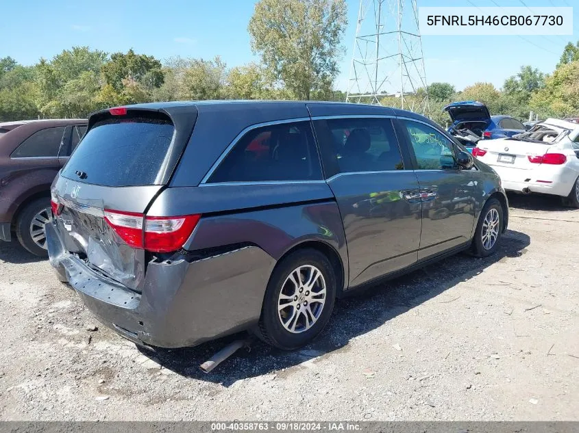 2012 Honda Odyssey Ex VIN: 5FNRL5H46CB067730 Lot: 40358763