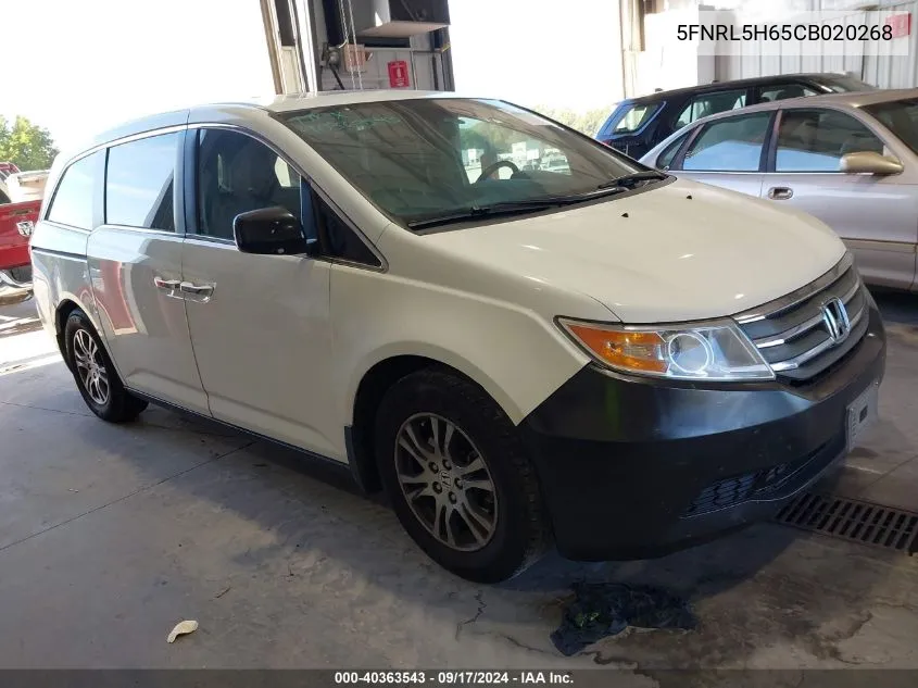 2012 Honda Odyssey Ex-L VIN: 5FNRL5H65CB020268 Lot: 40363543