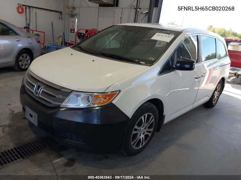 2012 Honda Odyssey Ex-L VIN: 5FNRL5H65CB020268 Lot: 40363543