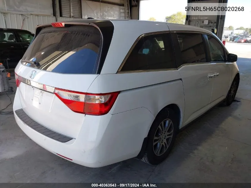 2012 Honda Odyssey Ex-L VIN: 5FNRL5H65CB020268 Lot: 40363543