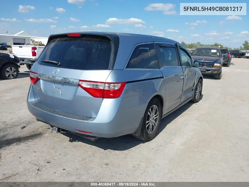 5FNRL5H49CB081217 2012 Honda Odyssey Ex