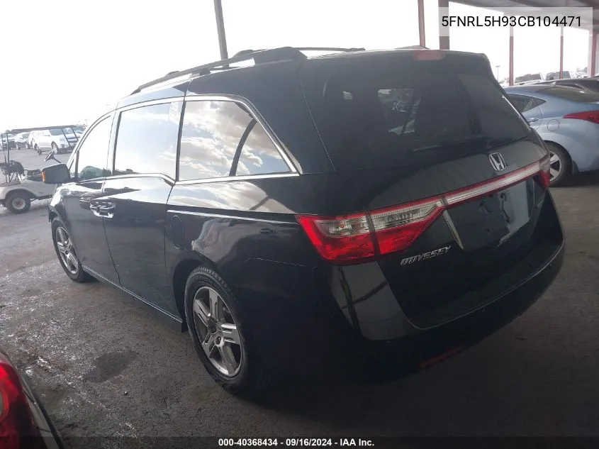 2012 Honda Odyssey Touring/Touring Elite VIN: 5FNRL5H93CB104471 Lot: 40368434