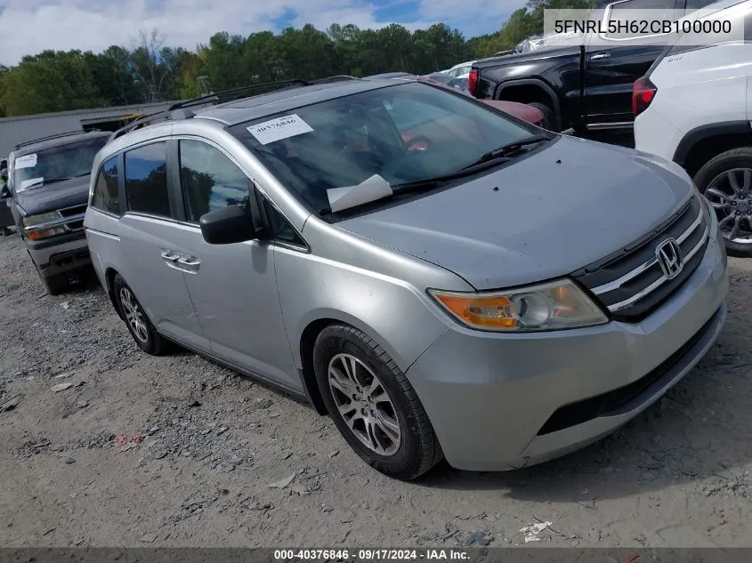 2012 Honda Odyssey Ex-L VIN: 5FNRL5H62CB100000 Lot: 40376846