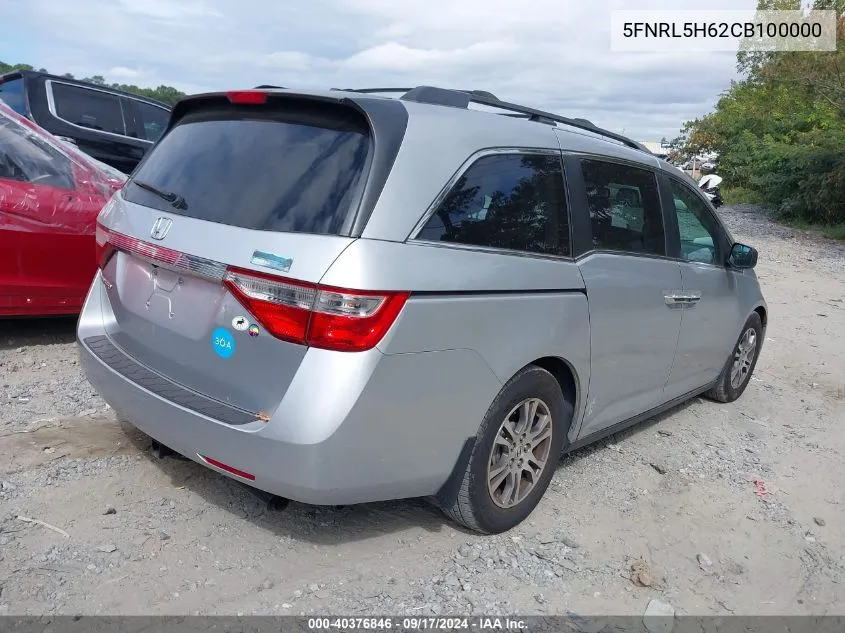 5FNRL5H62CB100000 2012 Honda Odyssey Ex-L