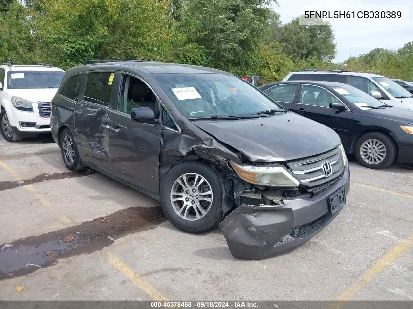 2012 Honda Odyssey Ex-L VIN: 5FNRL5H61CB030389 Lot: 40378458