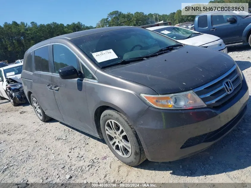 5FNRL5H67CB088863 2012 Honda Odyssey Ex-L