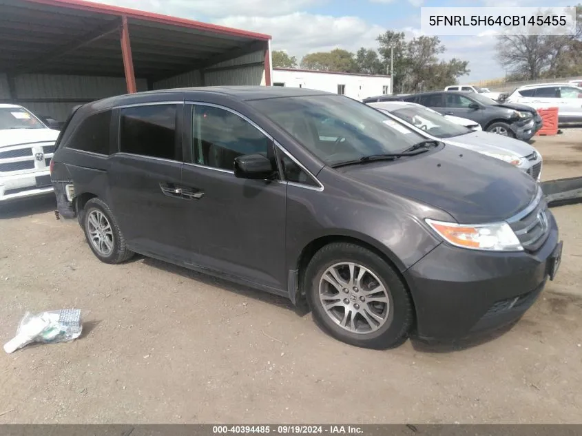 5FNRL5H64CB145455 2012 Honda Odyssey Ex-L