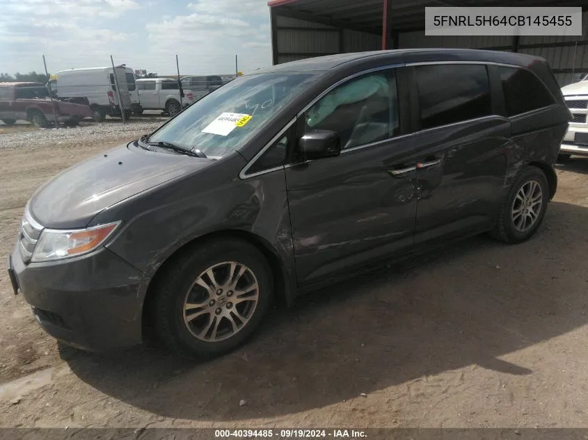 2012 Honda Odyssey Ex-L VIN: 5FNRL5H64CB145455 Lot: 40394485