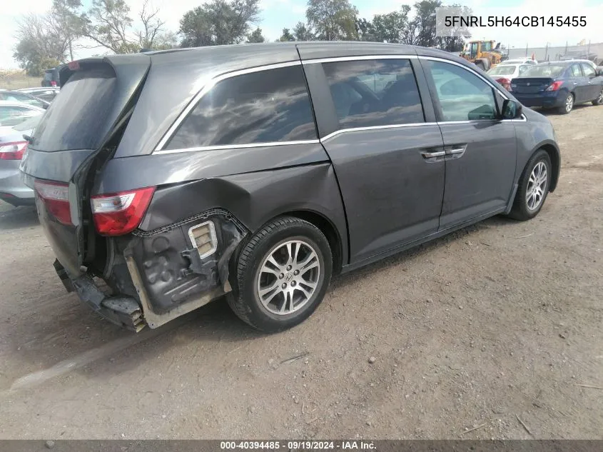 2012 Honda Odyssey Ex-L VIN: 5FNRL5H64CB145455 Lot: 40394485