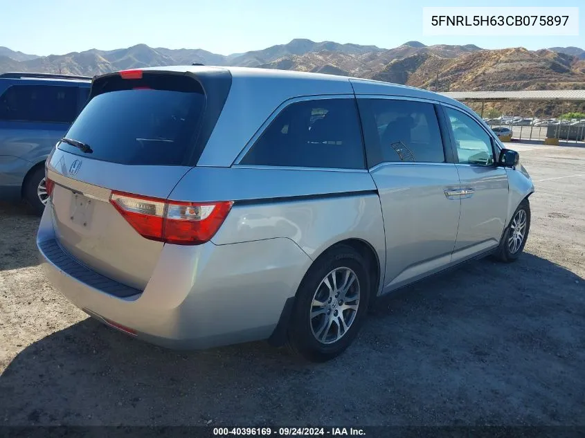 2012 Honda Odyssey Ex-L VIN: 5FNRL5H63CB075897 Lot: 40396169