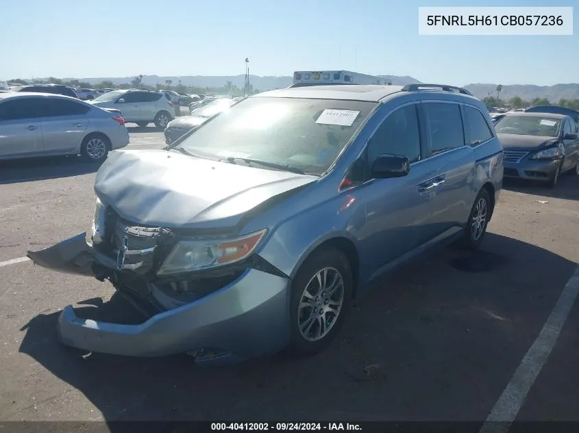 2012 Honda Odyssey Exl VIN: 5FNRL5H61CB057236 Lot: 40412002