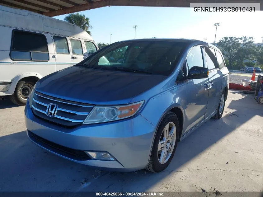 5FNRL5H93CB010431 2012 Honda Odyssey Touring/Touring Elite